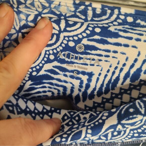 Athleta Indigo Geo Print Cropped Leggings in Blue/White Size Small - Picture 4 of 8